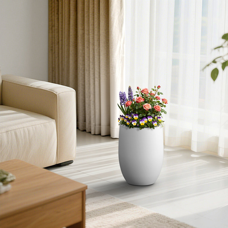 Grand pot de fleurs pour l'extérieur avec trou de drainage l 12,5 po x H 16,5 po, H 16,54 po x l 11,81 po x P 11,81 po