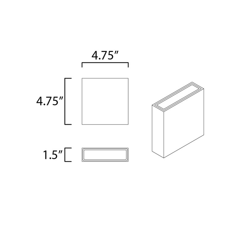 Alicen LED Wall Light, 4.75" H x 4.75" W x 1.5" D