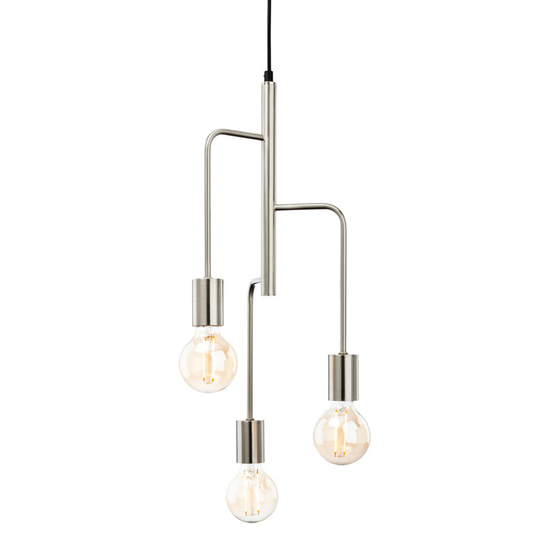 Roxy 3 - Light Unique/Statement Pendant, Brushed Steel