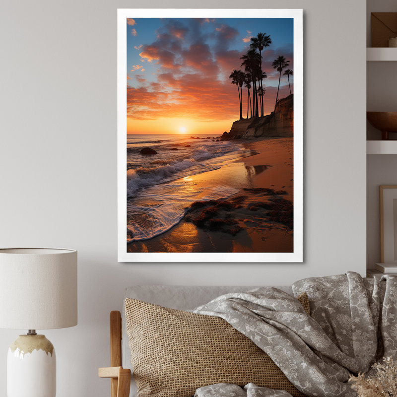 «Girdler California Landscape», reproduction, Cadre simple blanc, H 44 po x l 34 po x P 1,5 po