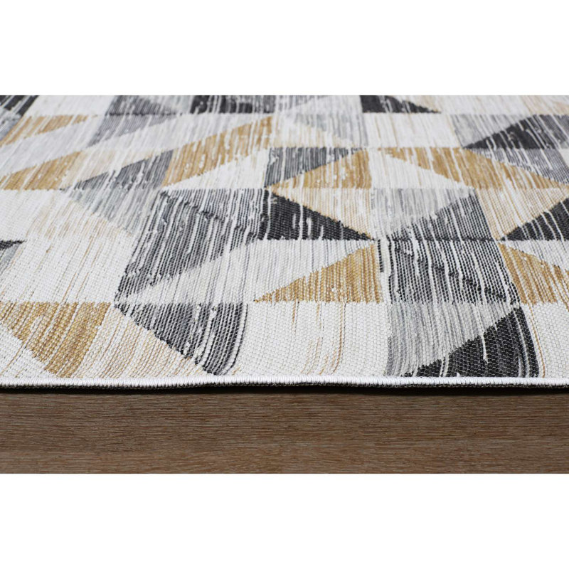 Tapis d'intérieur et d'extérieur à motif géométrique réversible Bentzel, Rectangle 2 pi x 3 pi