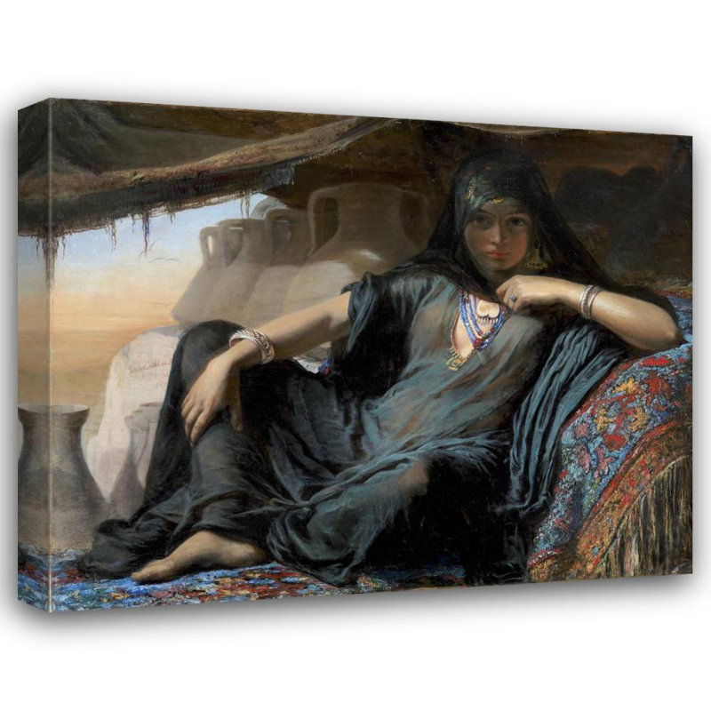 "Un vendeur égyptien de pot à Gizeh" par Elisabeth Jerichau Baumann - Art mural sur toile tendue avec châssis