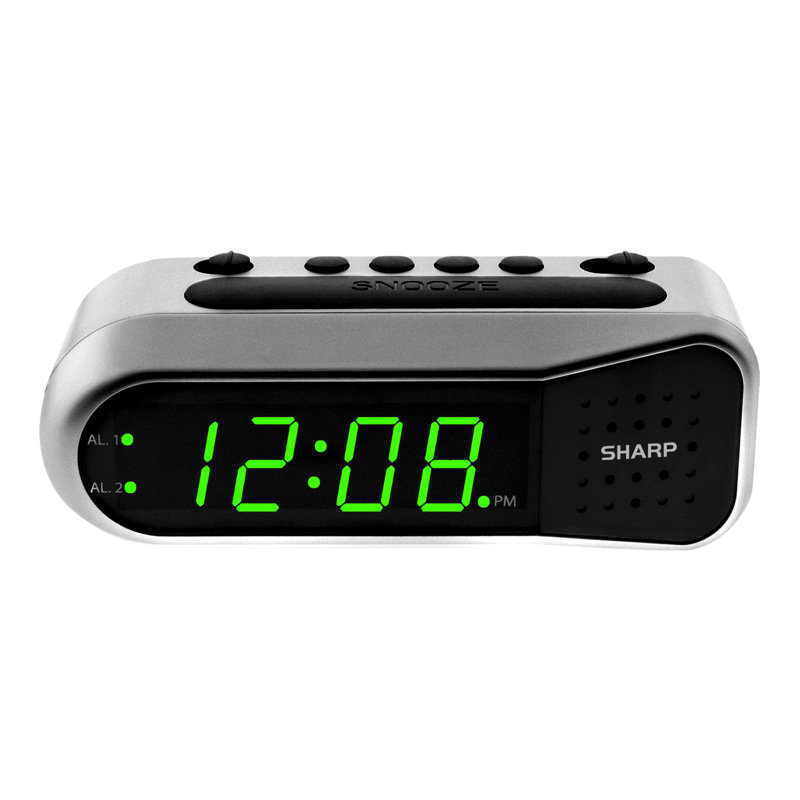 Digitally Electric Tabletop Clock with Alarm Silver