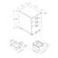 Classeur mobile pour bureau, finition blanche, design moderne, glissières de tiroir lisses, rangement de bureau productif sur roulettes, style contemporain, tracas