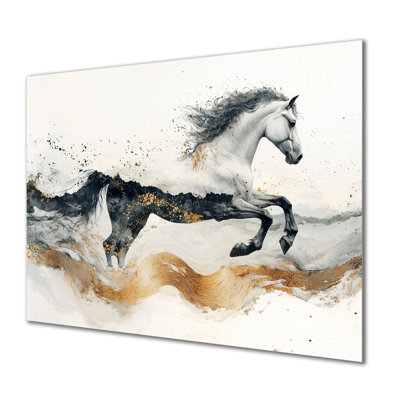 Spirit of the Stallion Horse I - reproduction d'art moderne en métal, décoration murale cheval en métal
