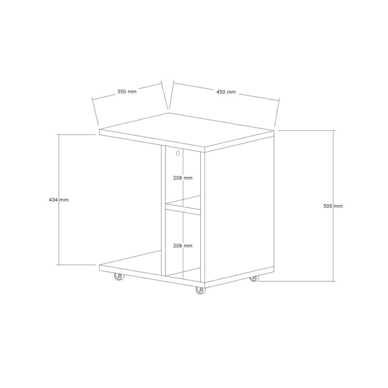 Table d'appoint moderne blanc, 3,9 x 19,7 x 15,7 pouces | 100% panneau de particules enduit de mélamine, épaisseur: 0,7 pouce | Conception élégante pour le salon, la chambre à coucher ou le bureau | Mobilier décoratif durable et élégant