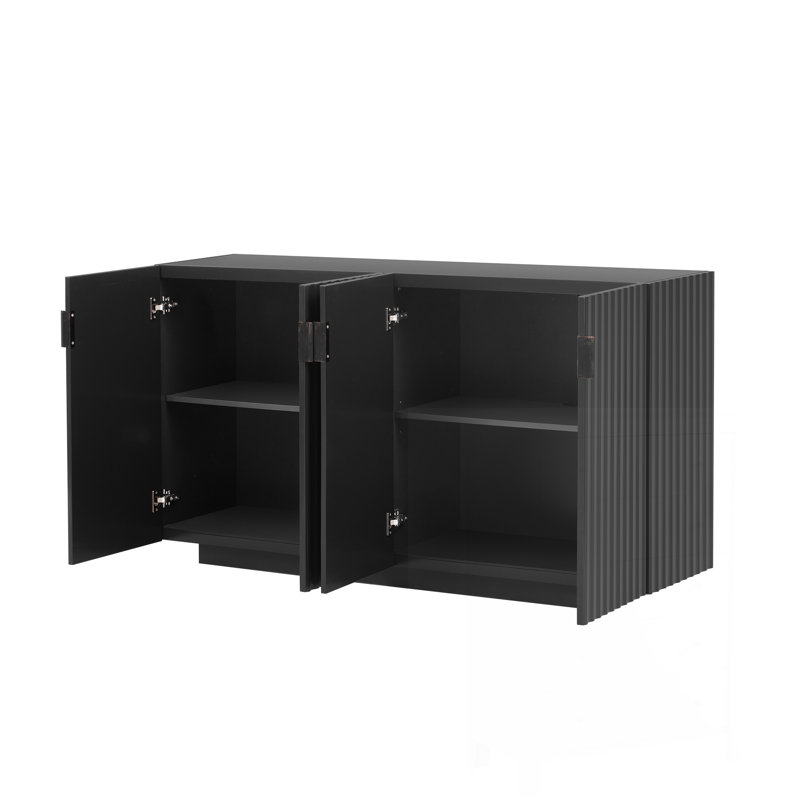 Buffet avec grand espace de rangement Arbogast, Noir, noir, noir, noir