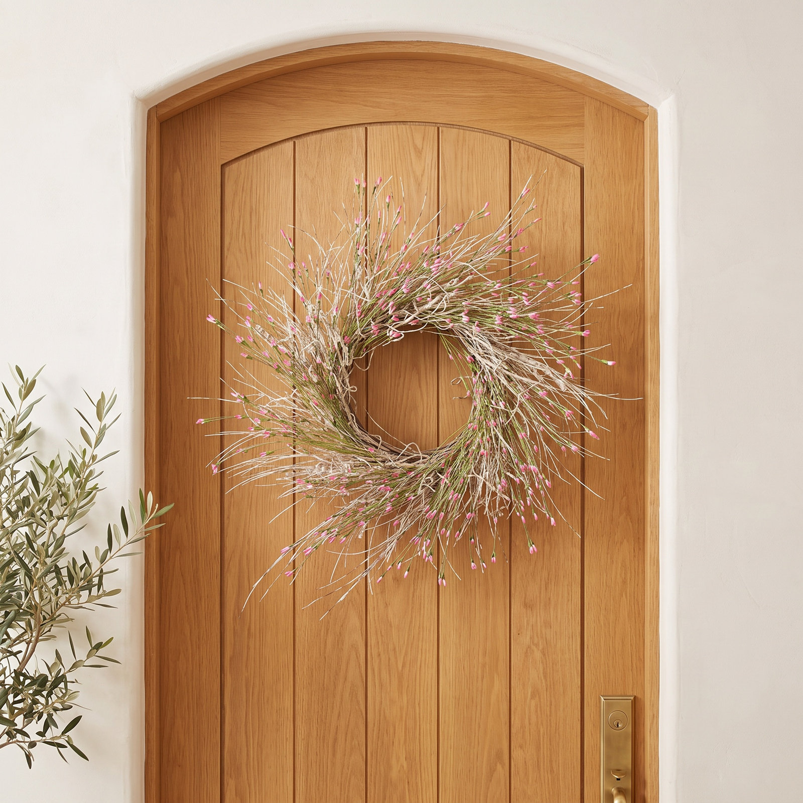 28" Birch Wildflower Spring Front Door Wreath