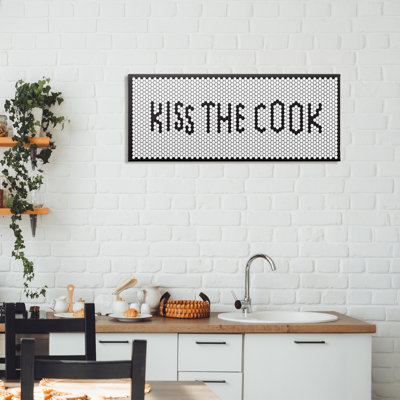 Retro Kiss The Cook Canvas, design by Elizabeth Medley