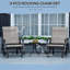 Ensemble bistro avec chaises coulissantes, ensemble bistro avec cadre en acier, table en verre trempé pour patio et jardin-965633572