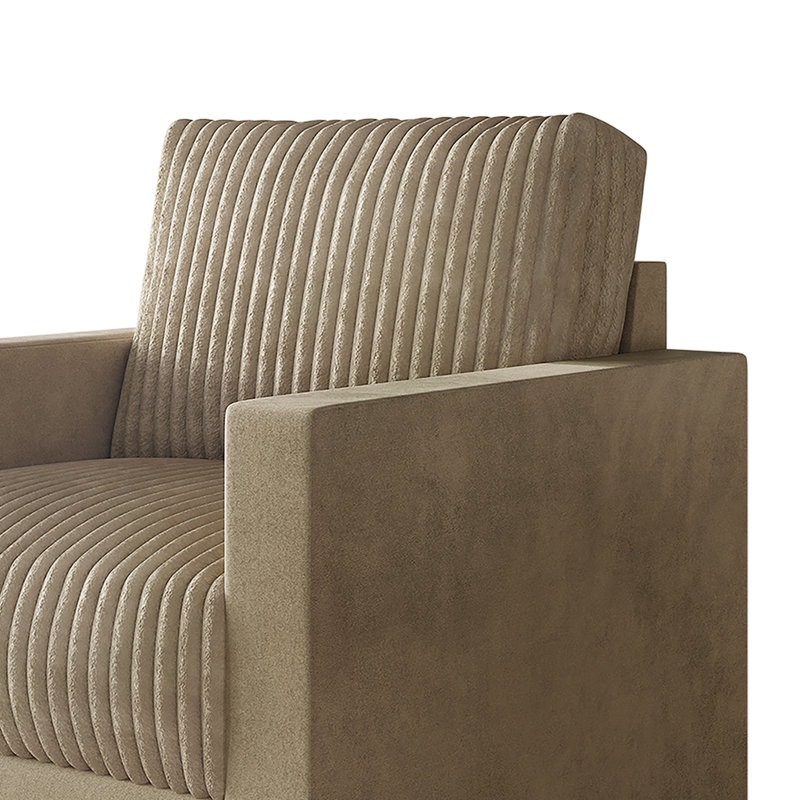Fauteuil en velours 31,72 po Shadybrook, Velours beige