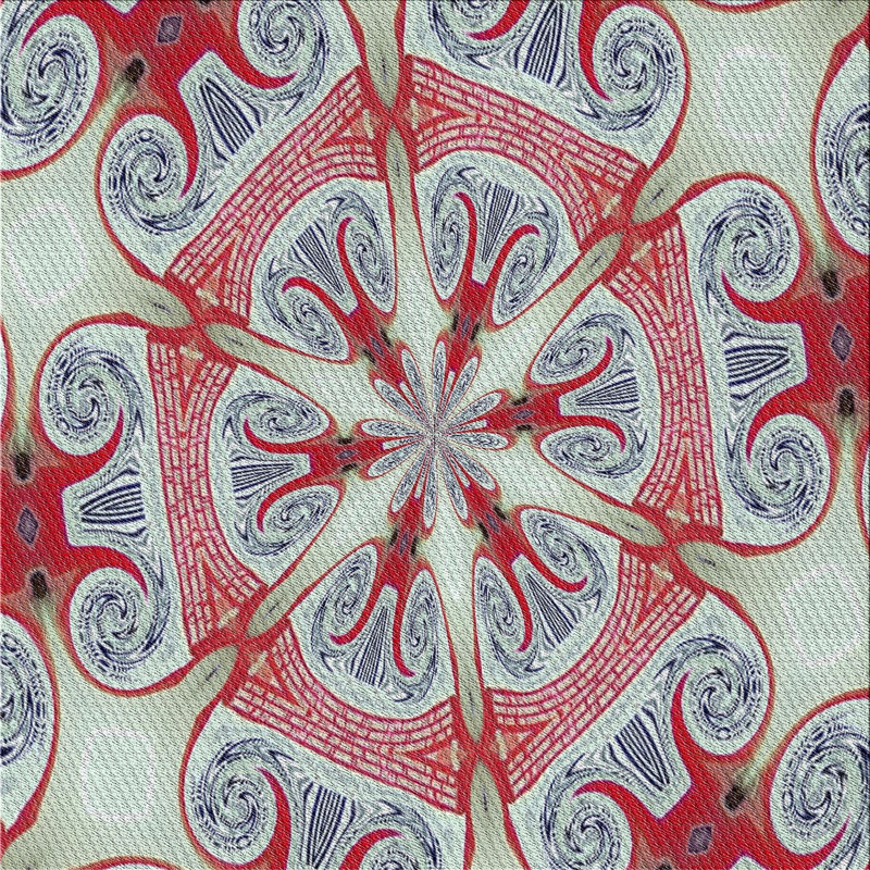 Blanc/Tapis décoratif rose, Carré 8 pi