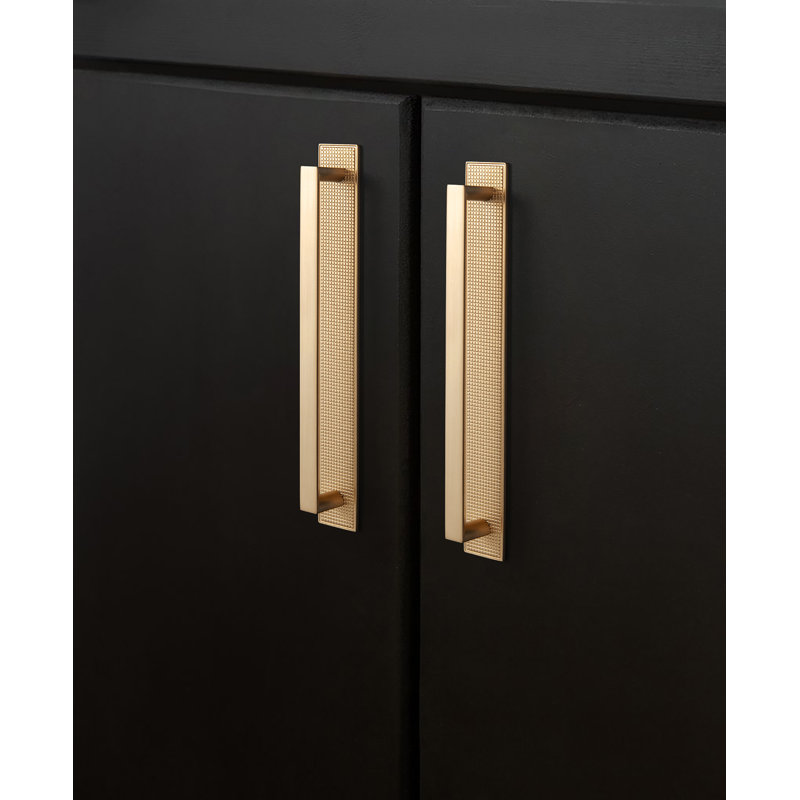 Poignée de bar classique avec contre-plaque (G017), 7 3/5", Bronze champagne