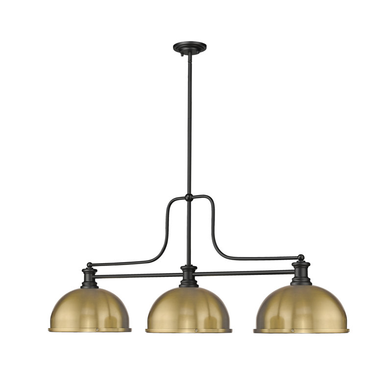 Lustre linéaire moderne à 3 lumières Eraste, Laiton héritage