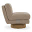 Petit - Fauteuil d'appoint moderne en tissu beige et châtaignier