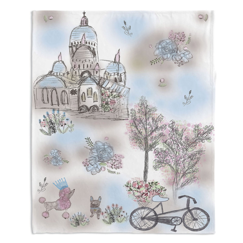 Couverture sherpa poodles doux french, l 51 po x L 60 po