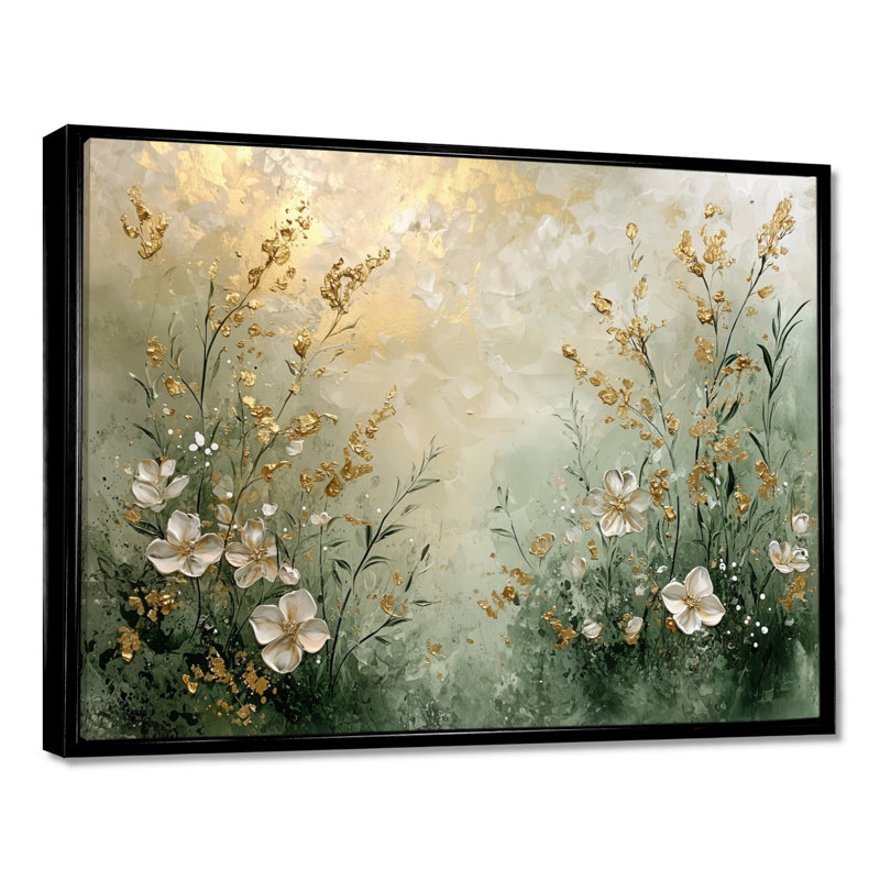 Ishaani Wildflowers Spring Symphony Fury III - Art mural fleurs sauvages, H 30 po x l 40 po, Noir