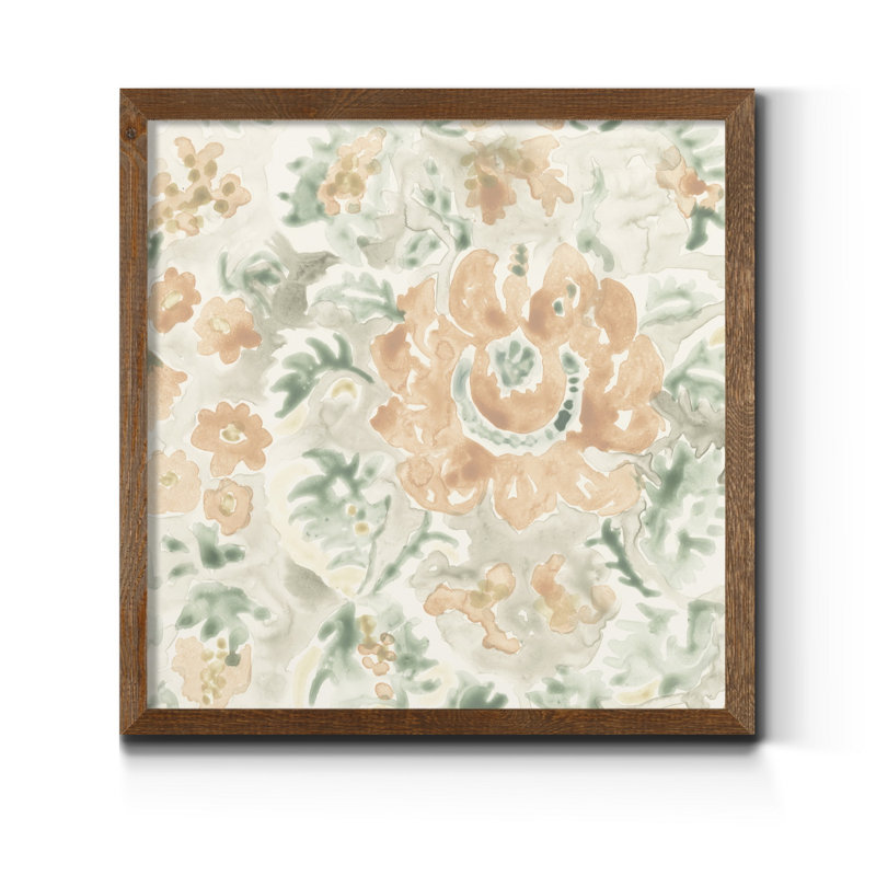 Tuile de jardin terre cuite, H 27,5 po x l 27,5 po x P 1,5 po, Toile avec cadre érable