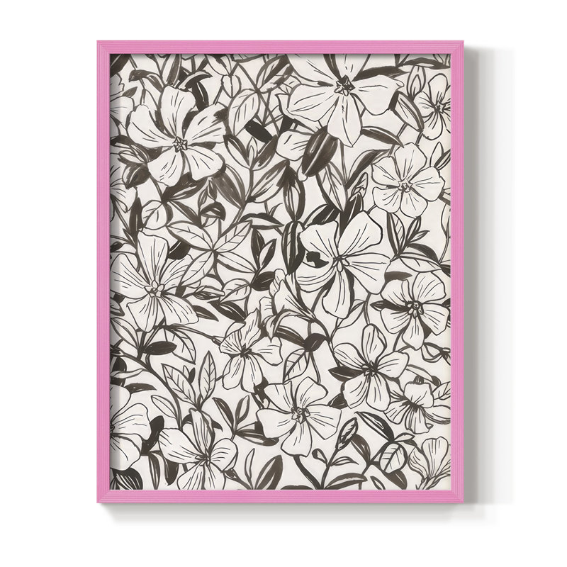 Periwinkle Daze I, reproduction encadrée - bois massif, H 30 po x l 24 po, Rose
