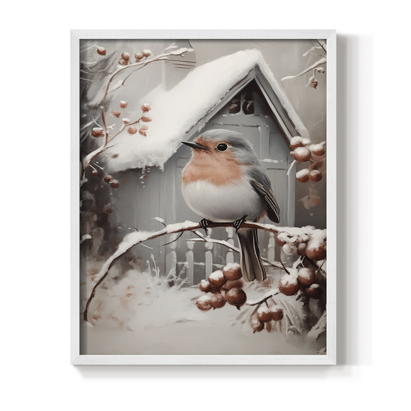 Art des Fêtes de Noël - série 2 - CCIV, reproduction encadrée - bois massif, H 21 po x l 17 po, Blanc
