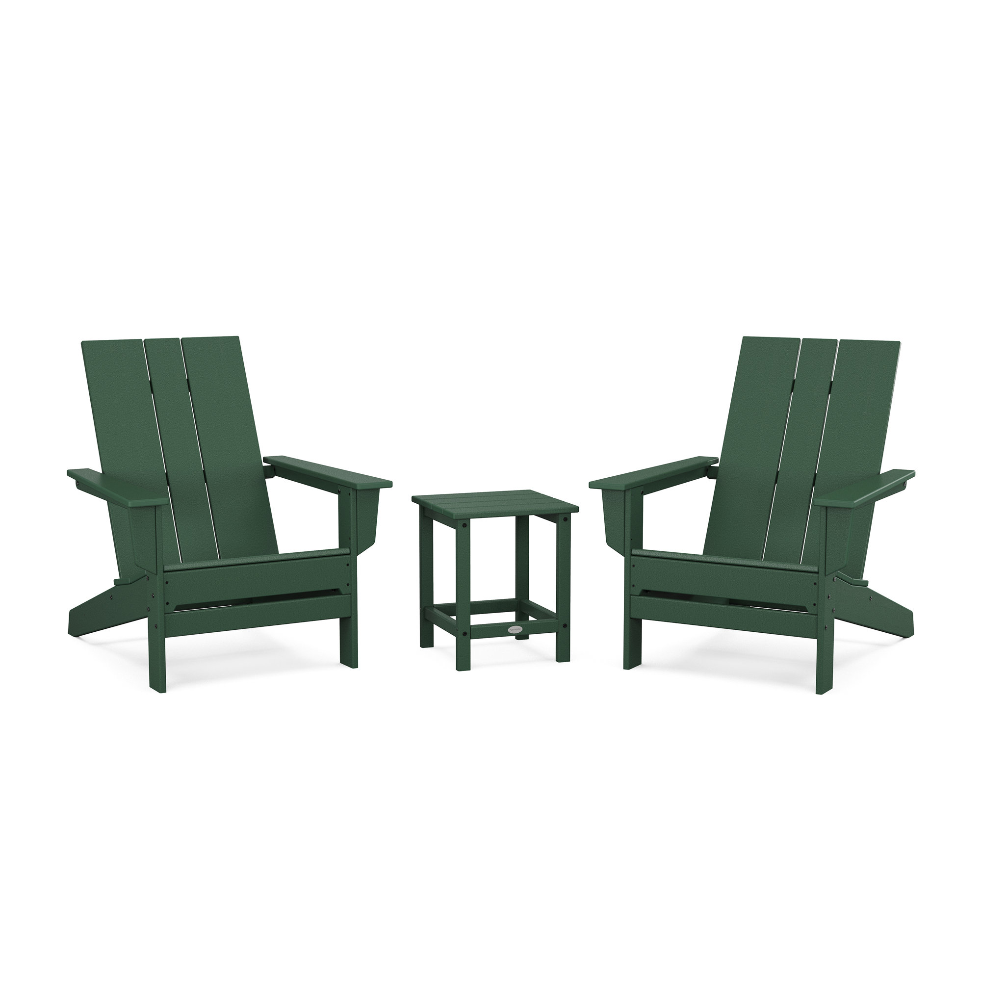 POLYWOOD x AllModern Adirondack Chairs with Table, Green