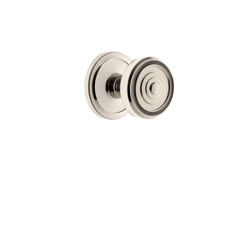 Rosette double avec bouton de porte Grandeur Circulaire Rosette, Nickel poli