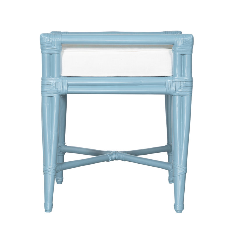 Banc rembourré Malacca, Bleu piscine