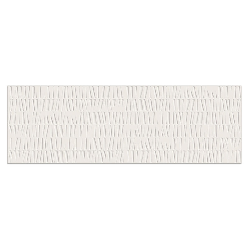 Solara 12" x 36" 3D Porcelain Wall Tile, Ivory Off-White