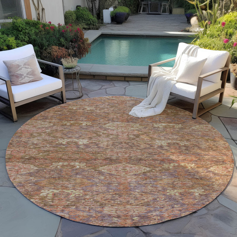 Tapis d'intérieur / extérieur brun Ambray , 8 pi x 8 pi