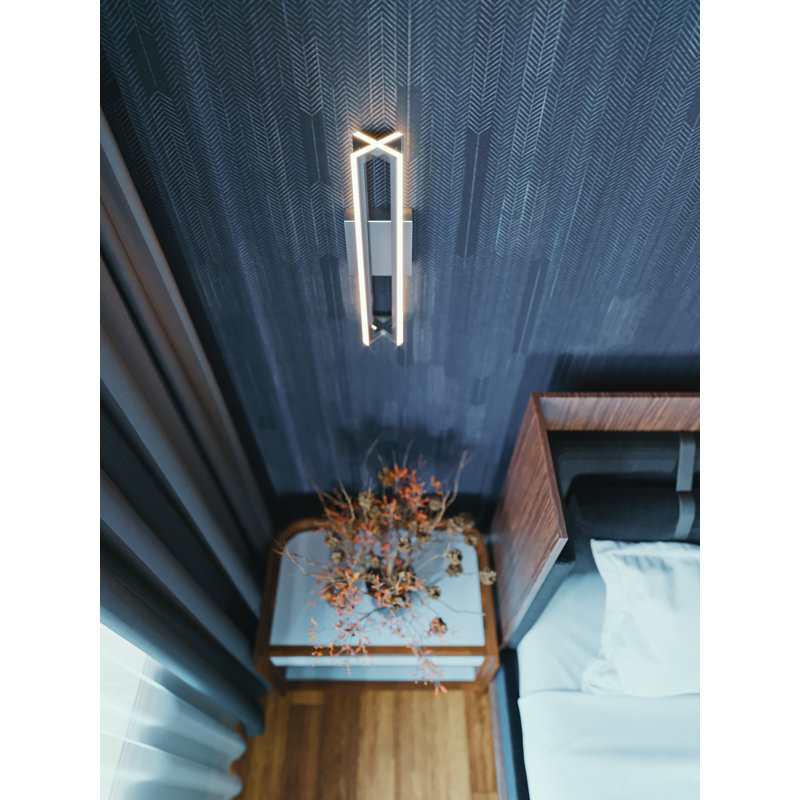 Moraleza LED Flush Mounted Sconce, Satin Nickel