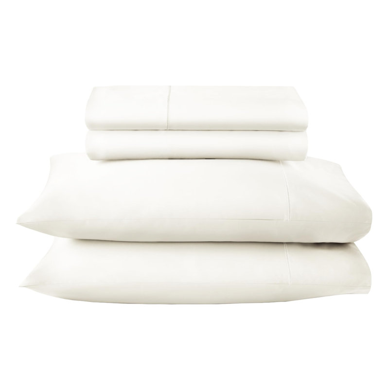 Draps 100% coton biologique très grand californien - Draps certifiés biologiques GOTS avec une densité de tissage de 500 fils et un tissage en satin de coton douillet à chaque lavage - Ensemble de luxe 4 pièces (naturel, très grand californien)