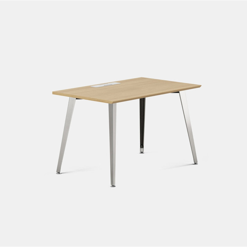 Office Desk, 30" H x 48" W x 24" D, Woodgrain, Mirror