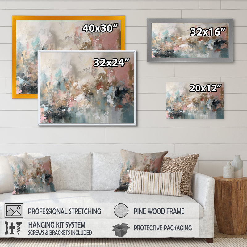 "Brushstroke", peinture abstraite I, Cadre photo unique, H 24 po x l 32 po, Noir