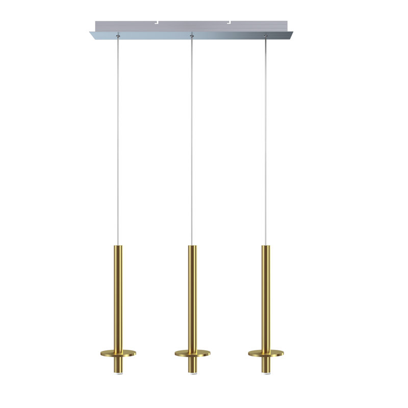 Zakaryan 3 - Light Kitchen Island Pendant, Brass
