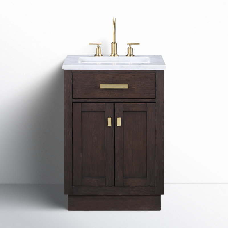 Ensemble de meuble-lavabo simple 24 po Nicholls, Chêne brun