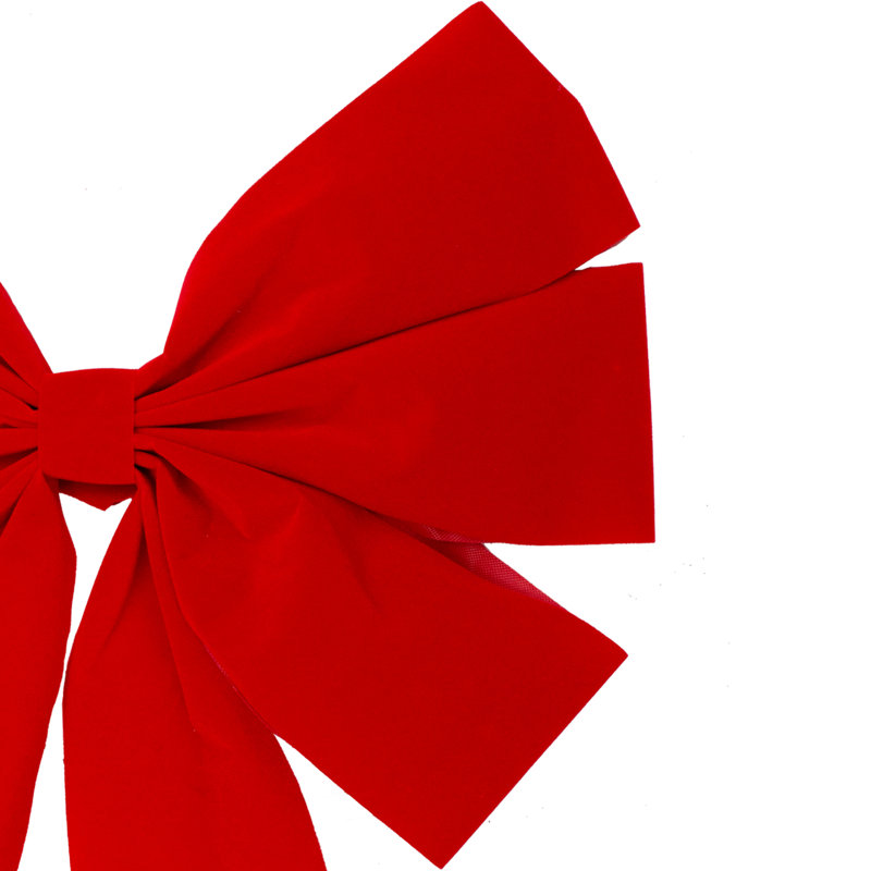 Décoration de Noël en forme d’arc de Noël à 6 boucles rouges 12 po X 25 po