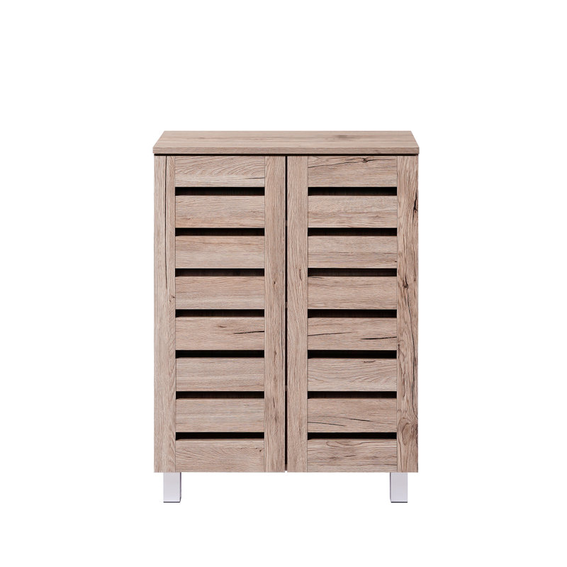 Euston 10 Pair Shoe Storage Cabinet, Oak Wood
