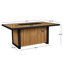 Bodhi 73" Rectangle Teak Dining Fire Table With Hidden Propane Tank Storage by Real Flame