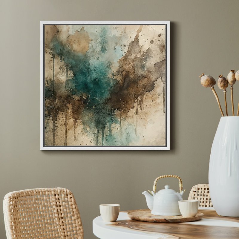 Reproduction d'art encadrée sur toile encadrée pour décoration de salon, H 24,8 po x l 24,8 po, Blanc