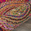 Tapis d'intérieur en fibre de jute tressé à la main Whimsical Rainbow-801776919