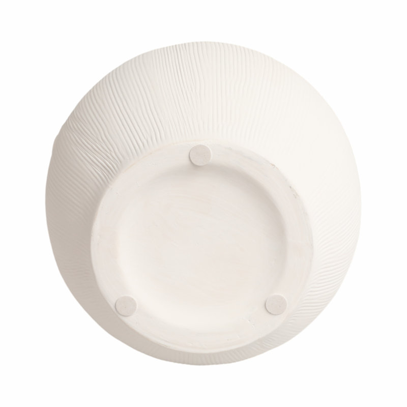 Stoneware Table Vase, 10" H x 9" W x 8" D, White
