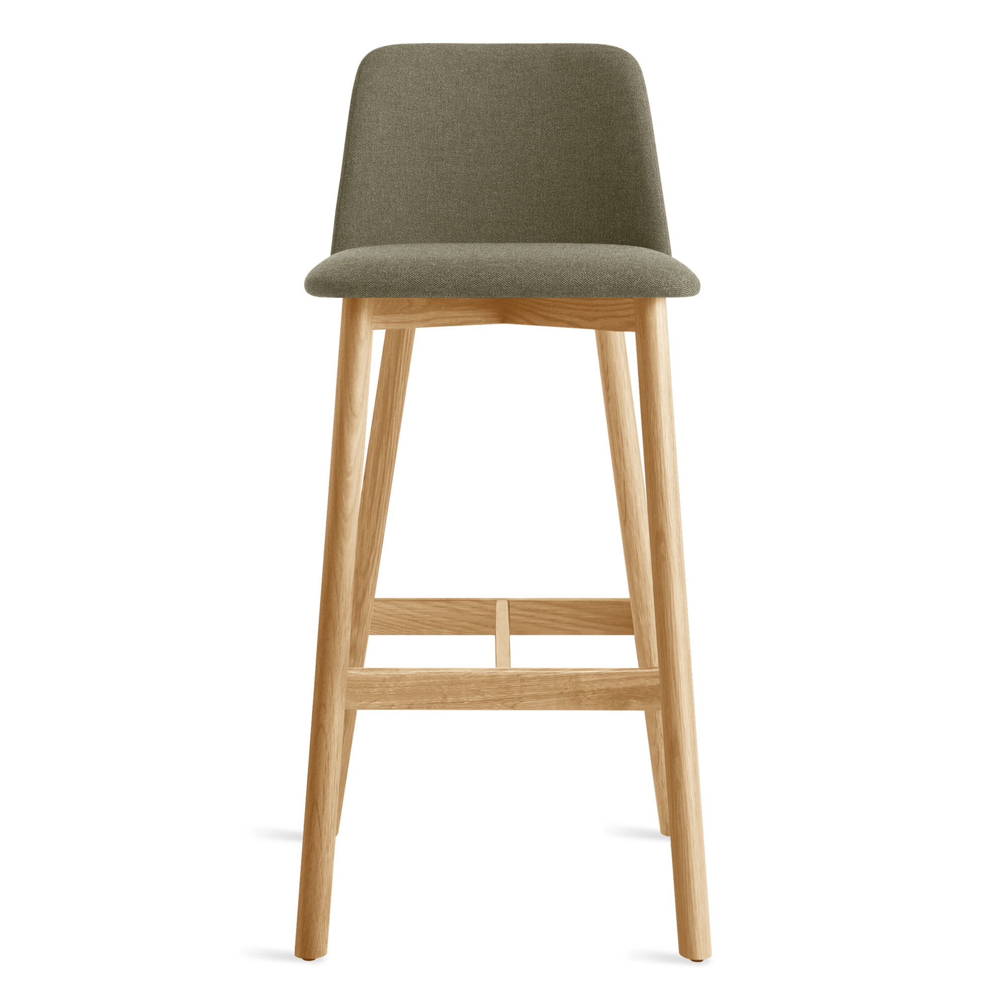 Chip Stool, Toohey Olive Plainweave, Bar Stool (31" Seat Height), White Oak