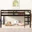 Lit mezzanine simple, structure en bois d'hévéa, stable, plateforme à lattes renforcées, lit solide pour une meilleure organisation de la chambre à coucher, abat-jour, structure, pour plus de commodité, beaucoup de rangement-1267244115