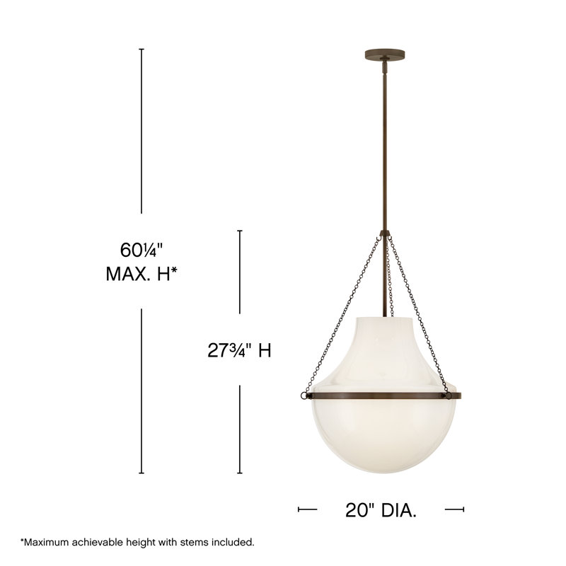 Sculptural 20 in. Transitional Teardrop Pendant