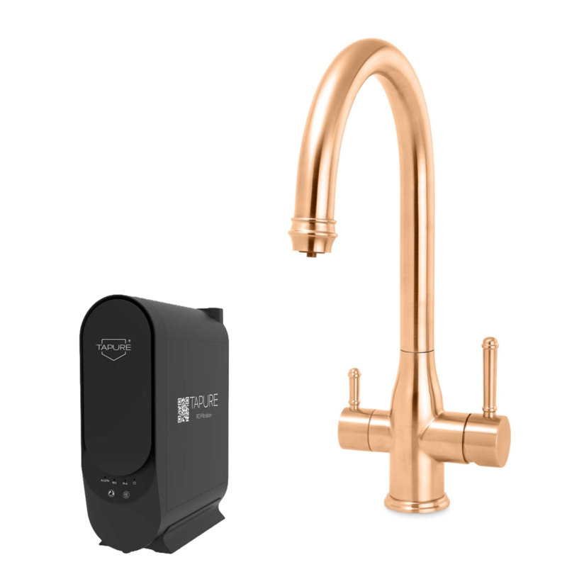 Stylish and Durable Hamworth Round 3-in-1 Tap Direct Flow Reverse Osmosis Elegant Water Purifier, Copper