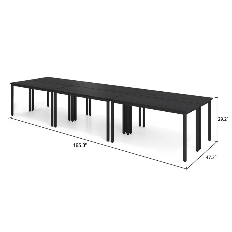 Table de conférence rectangulaire modulaire Sharle, Noir