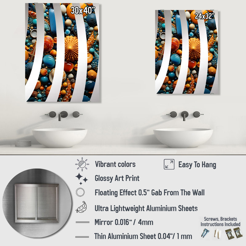 Dayley - Miroir mural bord de mer tropical MIR133047, 32 po x 24 po