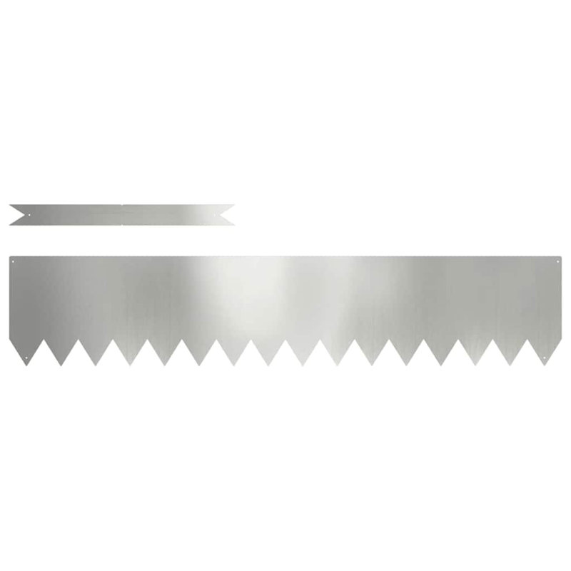Bordure de pelouse vidaXL 10 pièces argent 100 x 0,05 x 20 cm acier galvanisé, H 0,7 pi x l 3,3 pi, Argent argent