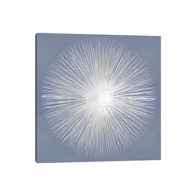 Silver Sunburst On Blue I 1 Piece Wall Art on Canvas