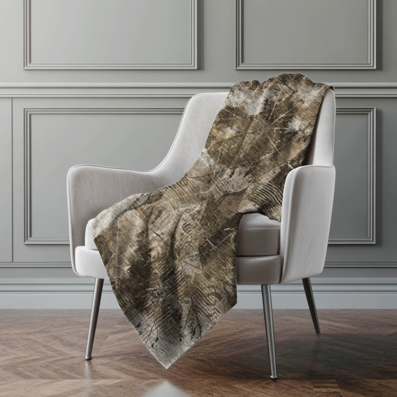 Jeté en sherpa floral Addison, Taupe